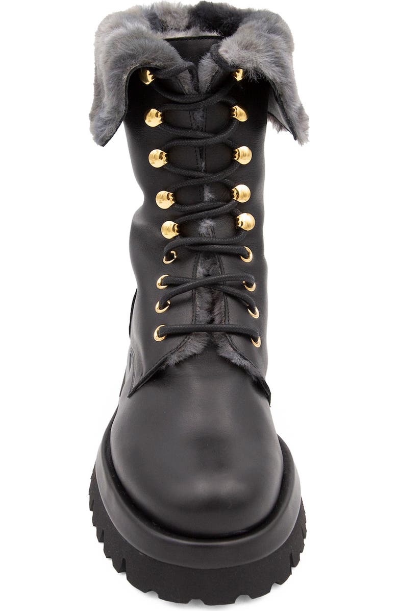 Valentina Rangoni Folgore Faux Fur Platform Combat Boot, Alternate, color,