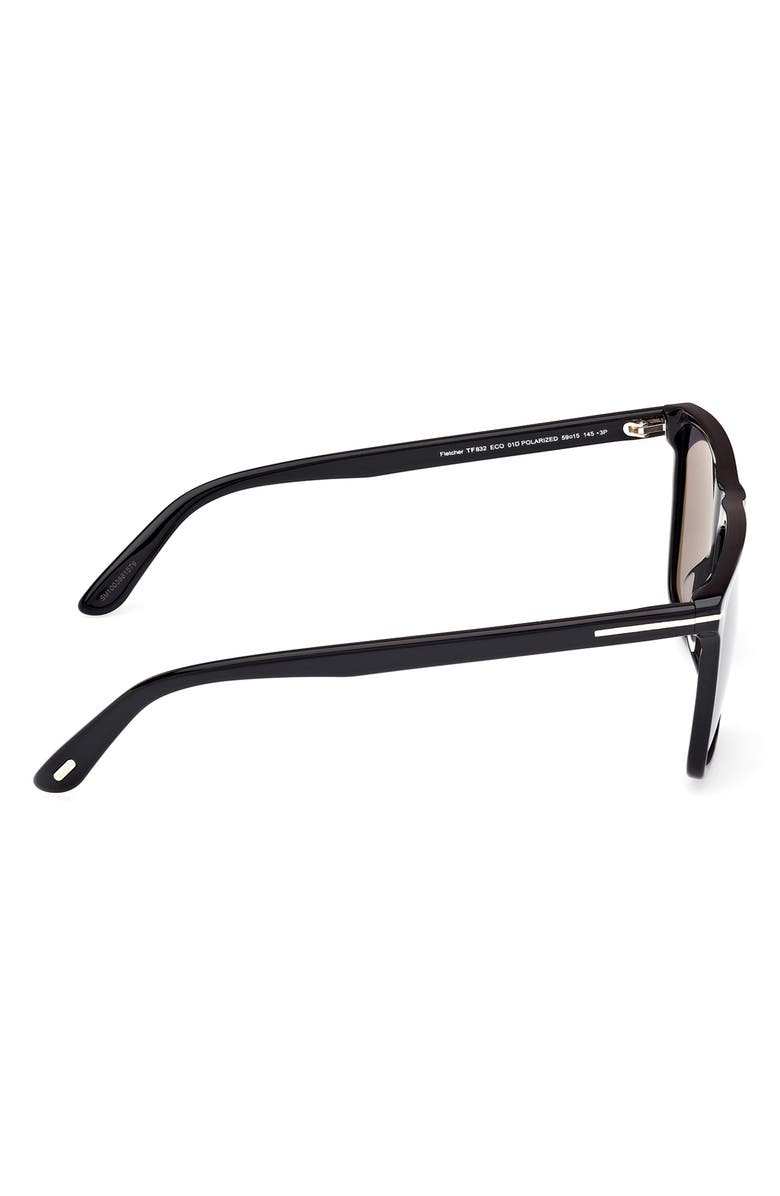 TOM FORD Fletcher 57mm Polarized Square Sunglasses, Alternate, color, 