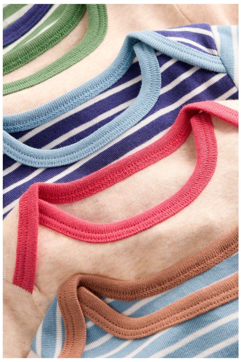 5-Pack Assorted Long Sleeve Cotton Bodysuits, Alternate, color, MULTI STRIPE