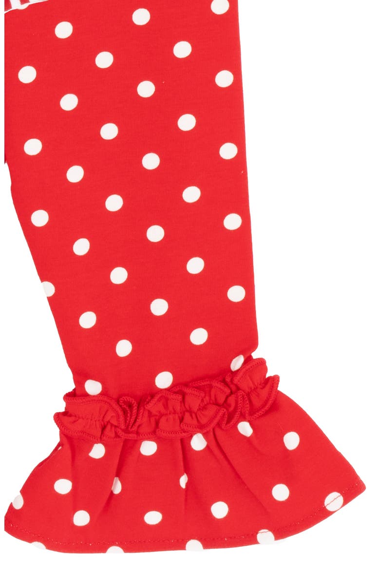 Reindeer Applique Top & Leggings Set, Alternate, color, RED