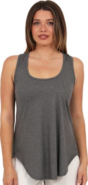 24seven Comfort Apparel Womens Basic Ribbed Knit Sleeveless Scoop Neck Long Flared Tank Top