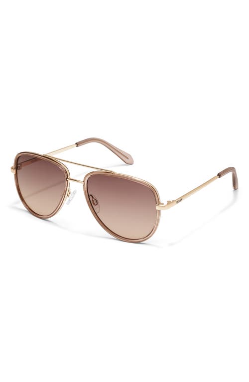 Quay X Maluma All In 52mm Mini Aviator Sunglasses In Doe/brown Fawn