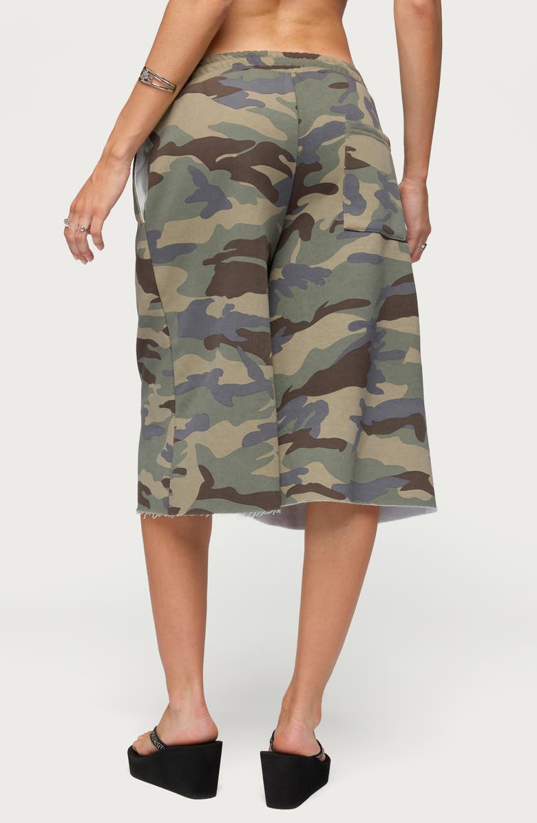 EDIKTED Camo Rush Drawstring Bermuda Shorts, Alternate, color,