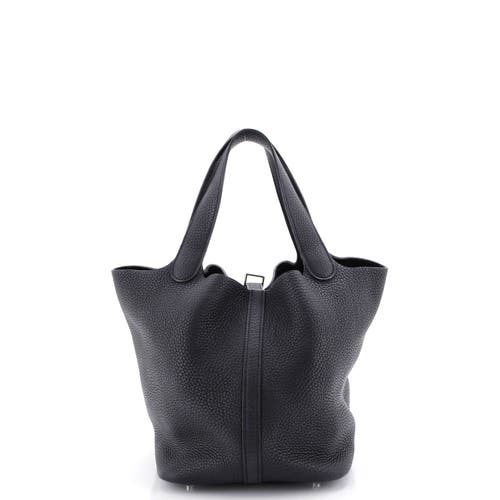 Pre-owned Hermes Hermes Picotin Lock Bag Clemence Mm In Black