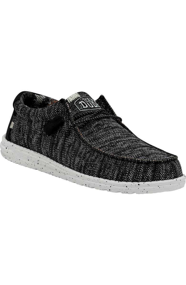Hey Dude Wally Slip-On Shoe, Main, color, Black/ White