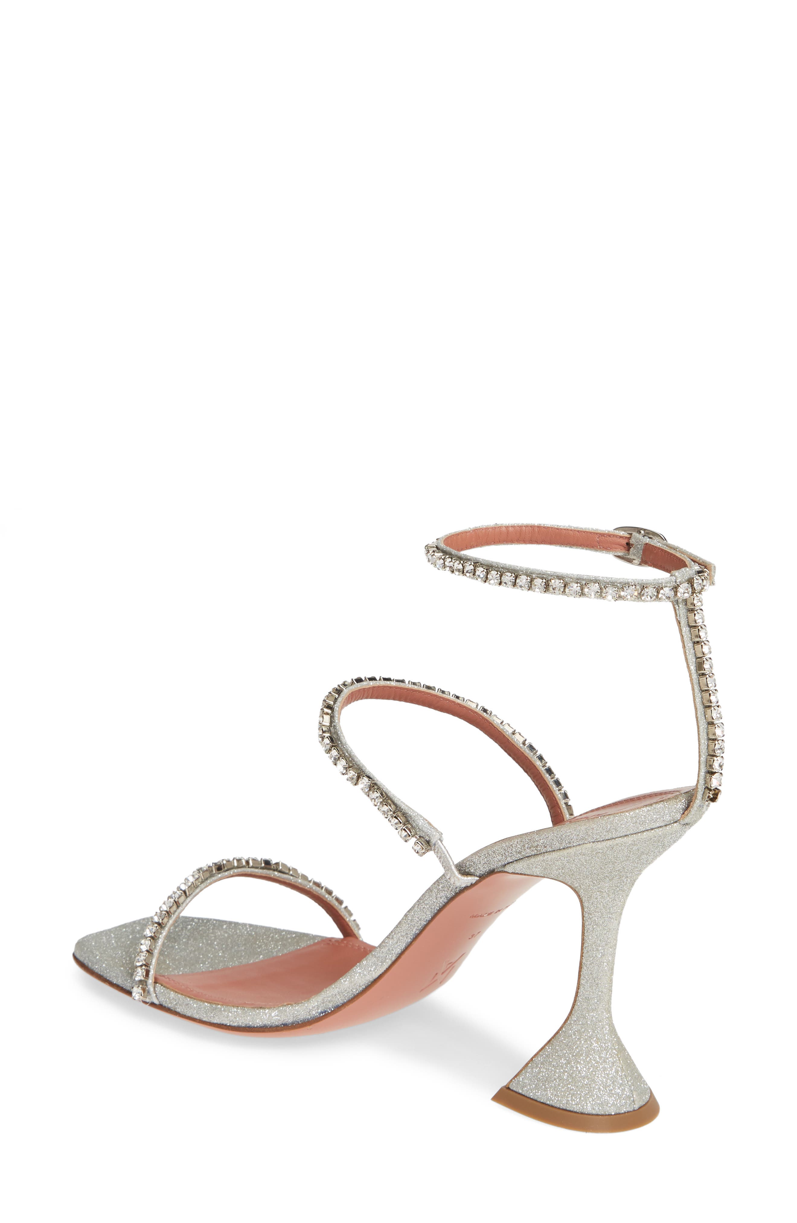 Amina Muaddi Gilda Crystal Ankle Strap Sandal, Alternate, color, 