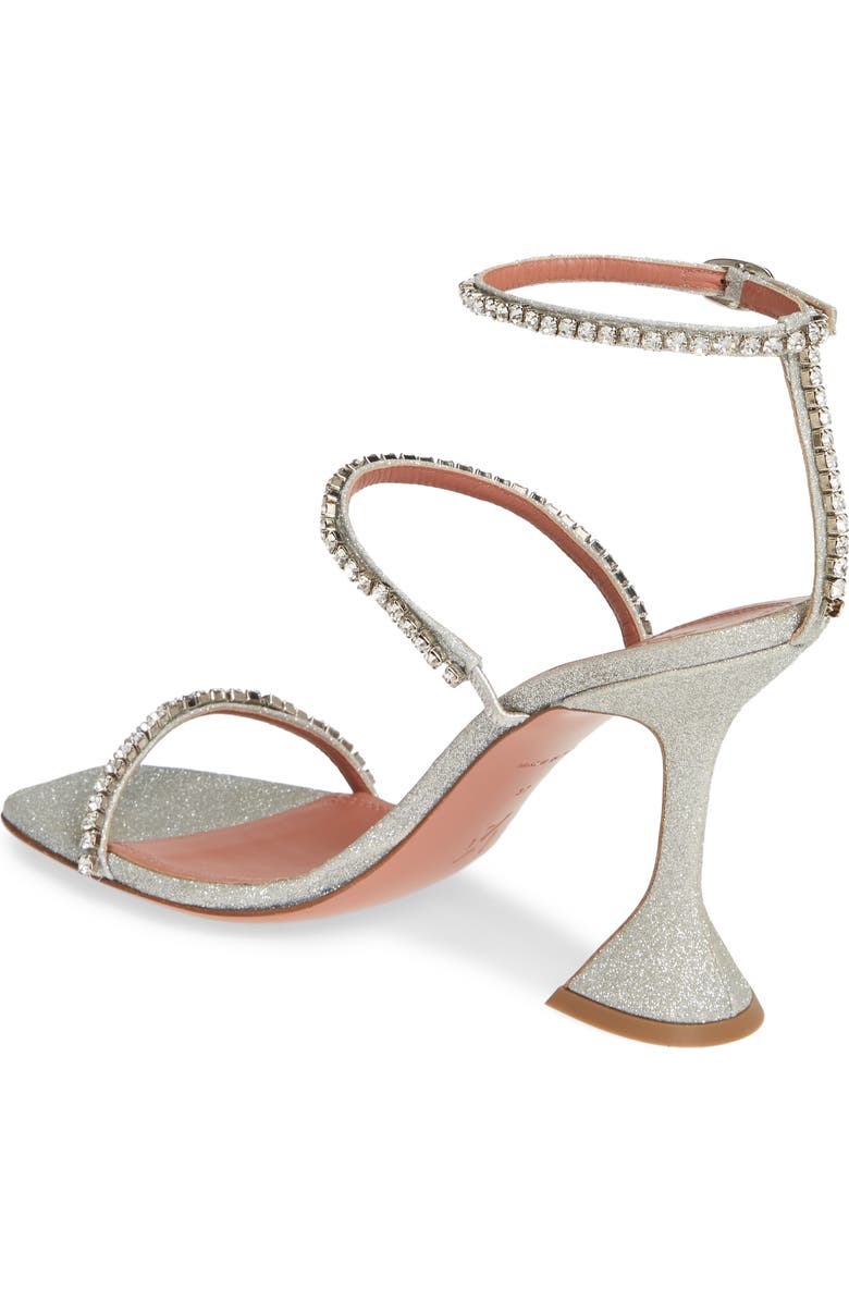 Amina Muaddi Gilda Crystal Ankle Strap Sandal, Alternate, color,