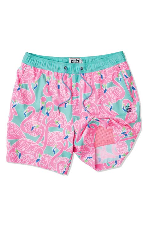 Flockin' Aye Happy Hour 5-Inch Swim Trunks