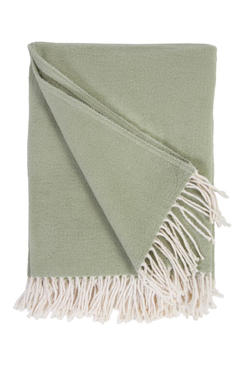 Billie Fringe Cotton Throw Blanket, Main, color, SAGE