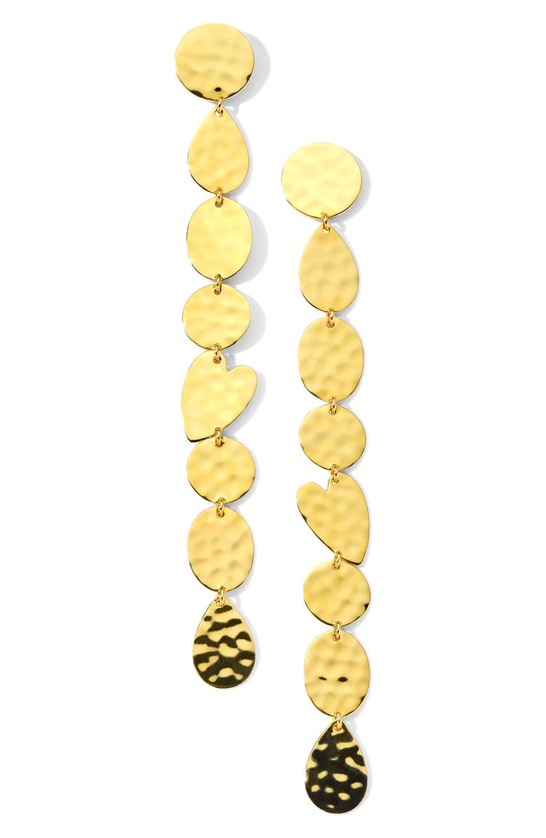 Ippolita Classico Crinkle Linear Drop Earrings, Main, color, Gold