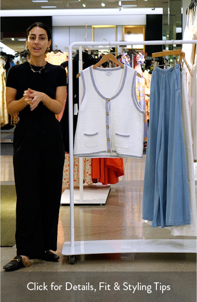 Contrast Detail Cotton Blend Sweater Vest, sales video thumbnail