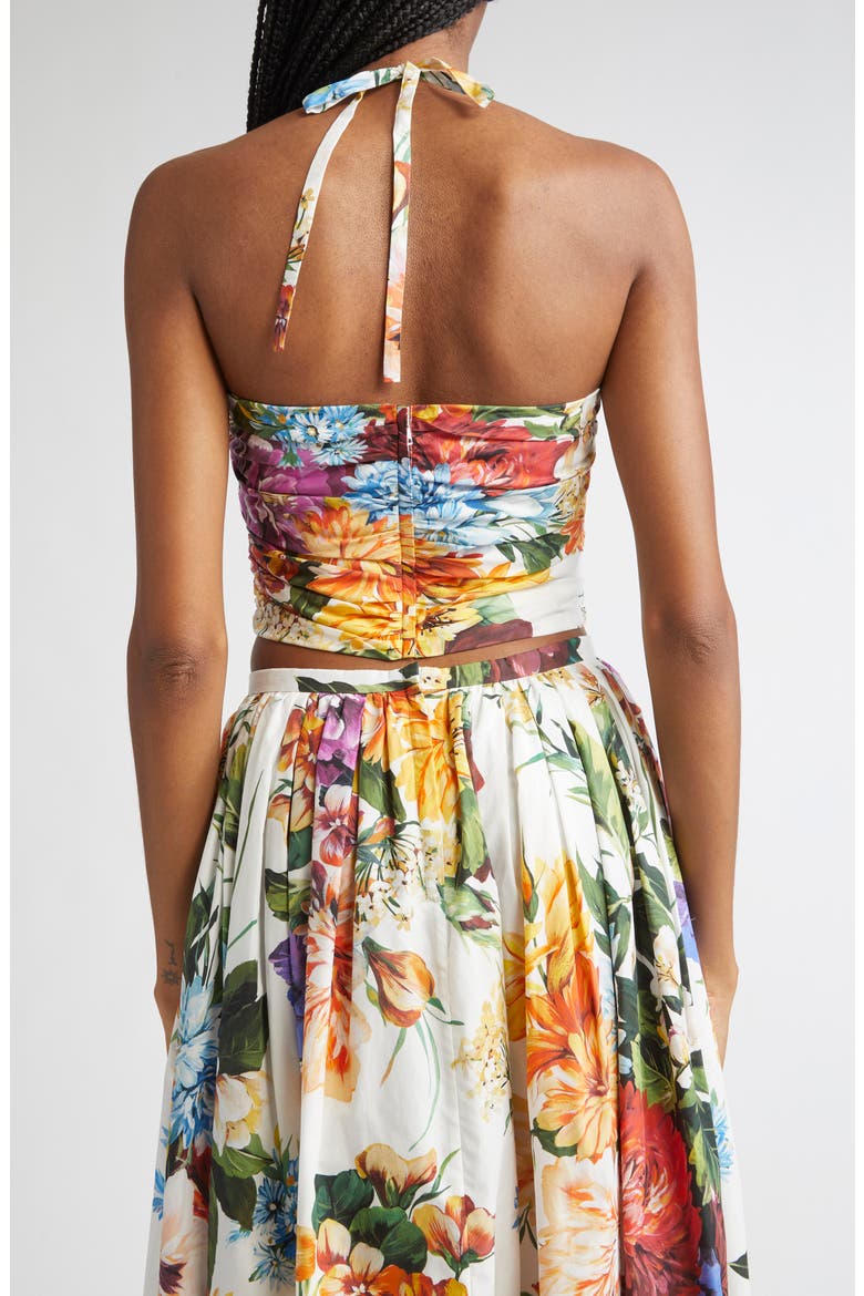 Floral Bow Cutout Halter Top, Alternate, color, HA5PC B.FIORI CRET. F.BCO