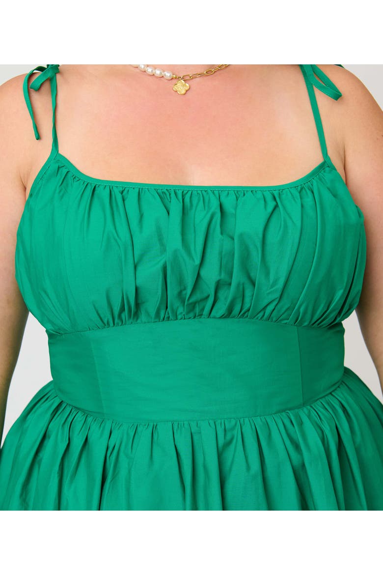Plus Size 1950s Cotton Swing Dress, Alternate, color, Green Solid