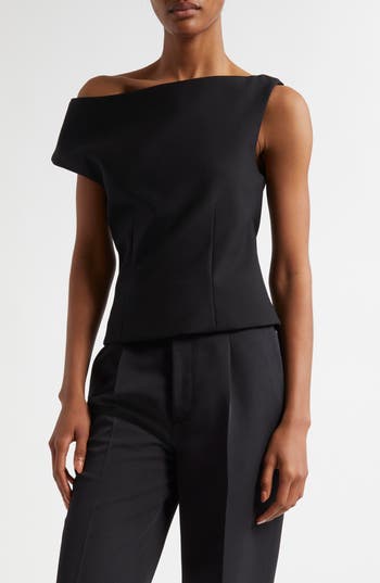 Rohe Black Sculptural Asymmetrical Top In Black