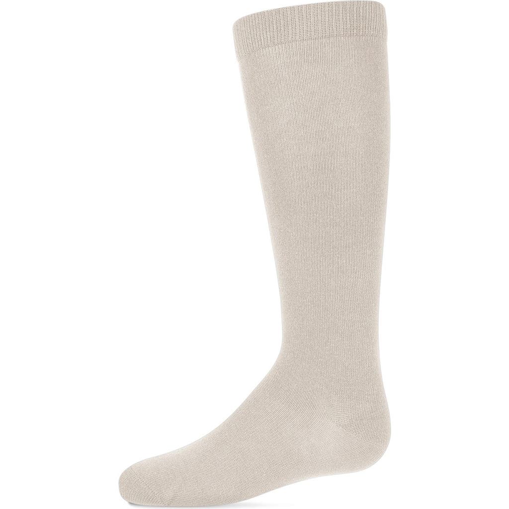 Memoi Babies' Ribbed Classic Solid-color Knee High Sock In White