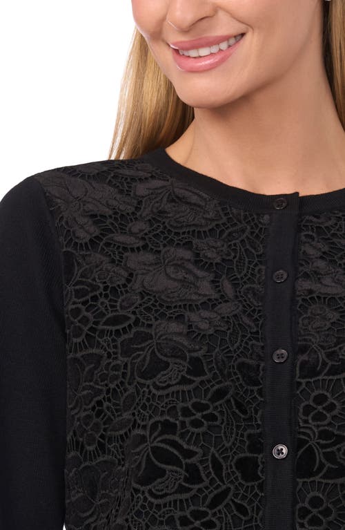 Ted Baker Mave Lace Overlay Cardigan In Black