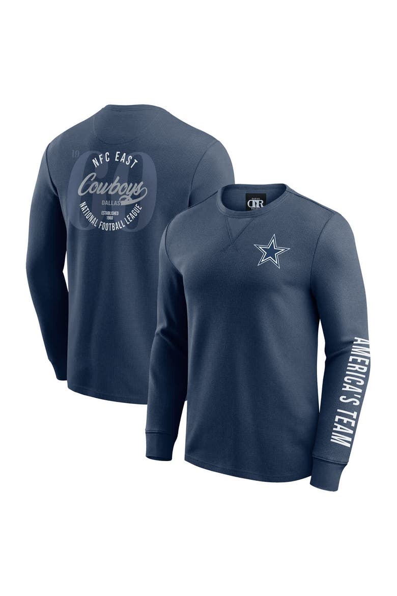 Men's Darius Rucker Collection by Fanatics Navy Dallas Cowboys Washed Waffle-Knit Long Sleeve T-Shirt, Alternate, color, Navy