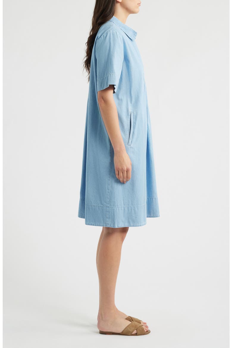 Organic Cotton Denim Dress, Alternate, color, LIGHT WASH