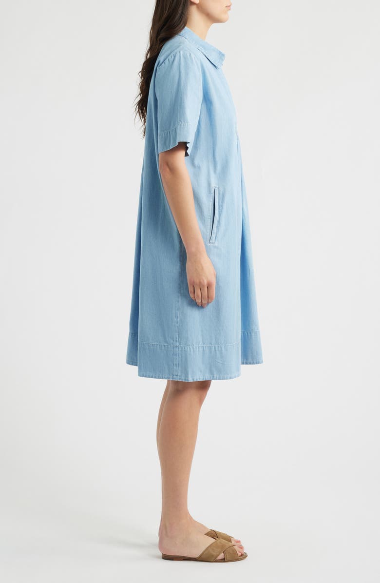 Eileen Fisher Organic Cotton Denim Dress, Alternate, color, Light Wash