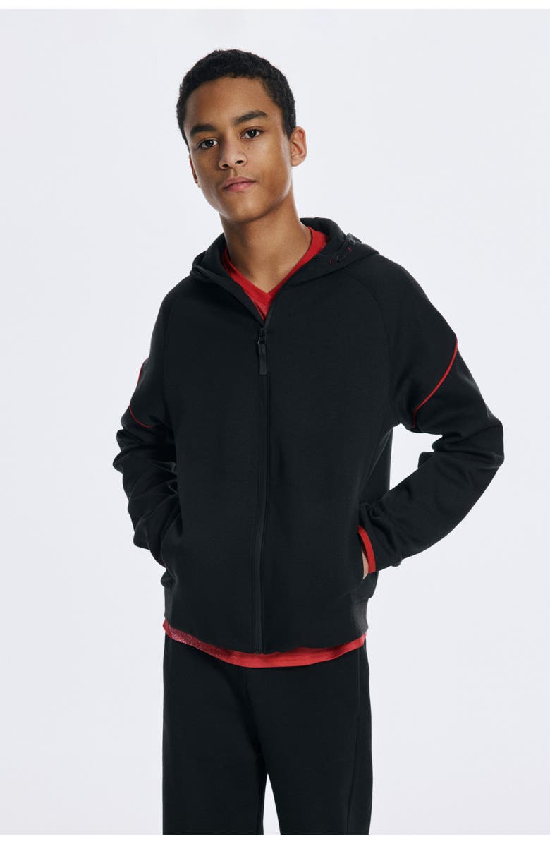 H&M Sports Zip-through Hoodie With Drymove, Alternate, color, Black