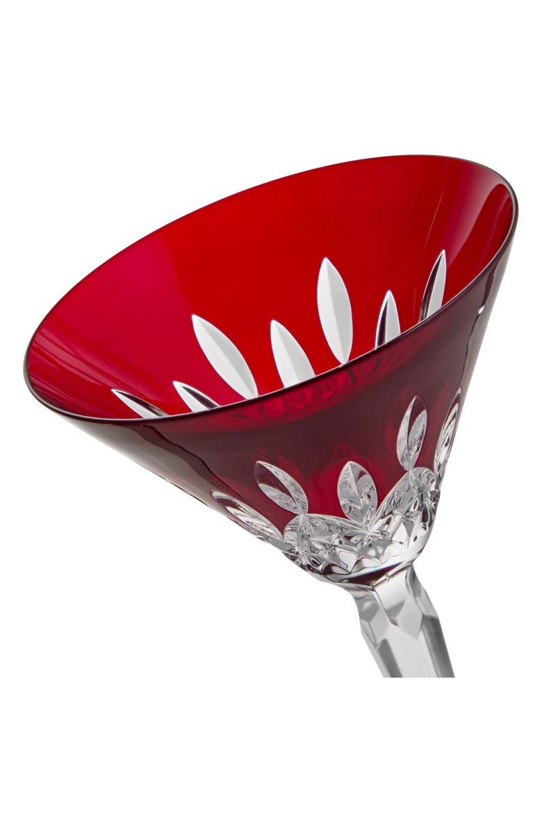 Waterford Lismore Red Set of 2 Crystal Martini Glasses, Alternate, color, Red