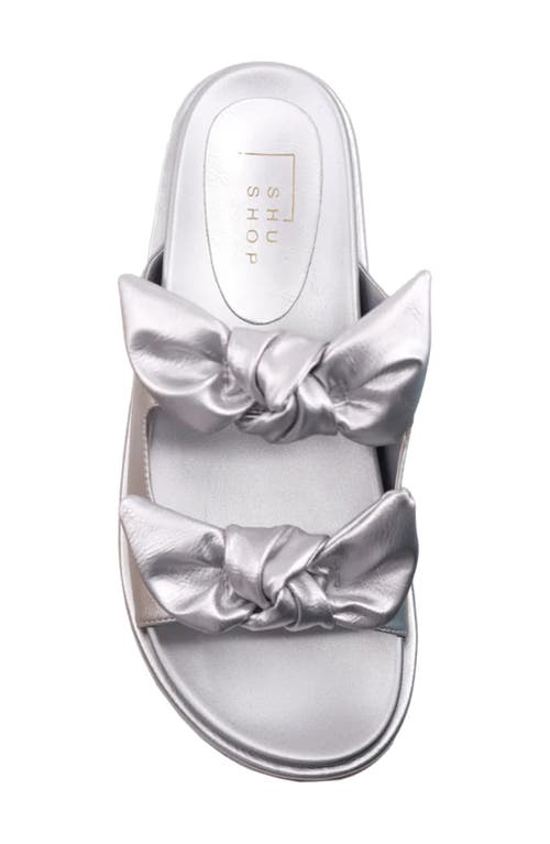 Shushop Kiki Platform Slide Sandal In Silver