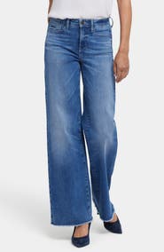 NYDJ Teresa Frayed Wide Leg Jeans