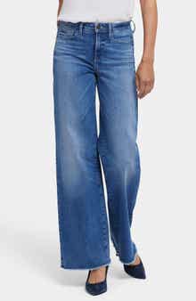 NYDJ Teresa Frayed Wide Leg Jeans