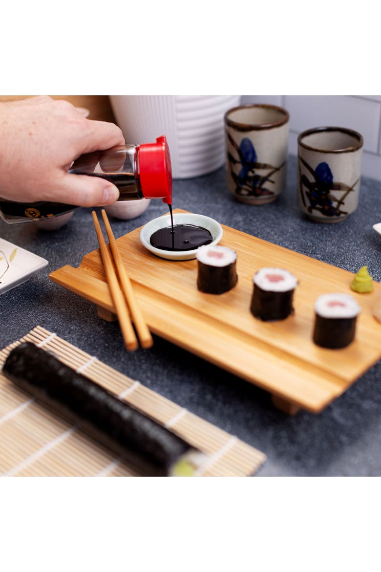 Burnished Sushi Board Set, Alternate, color, Bamboo