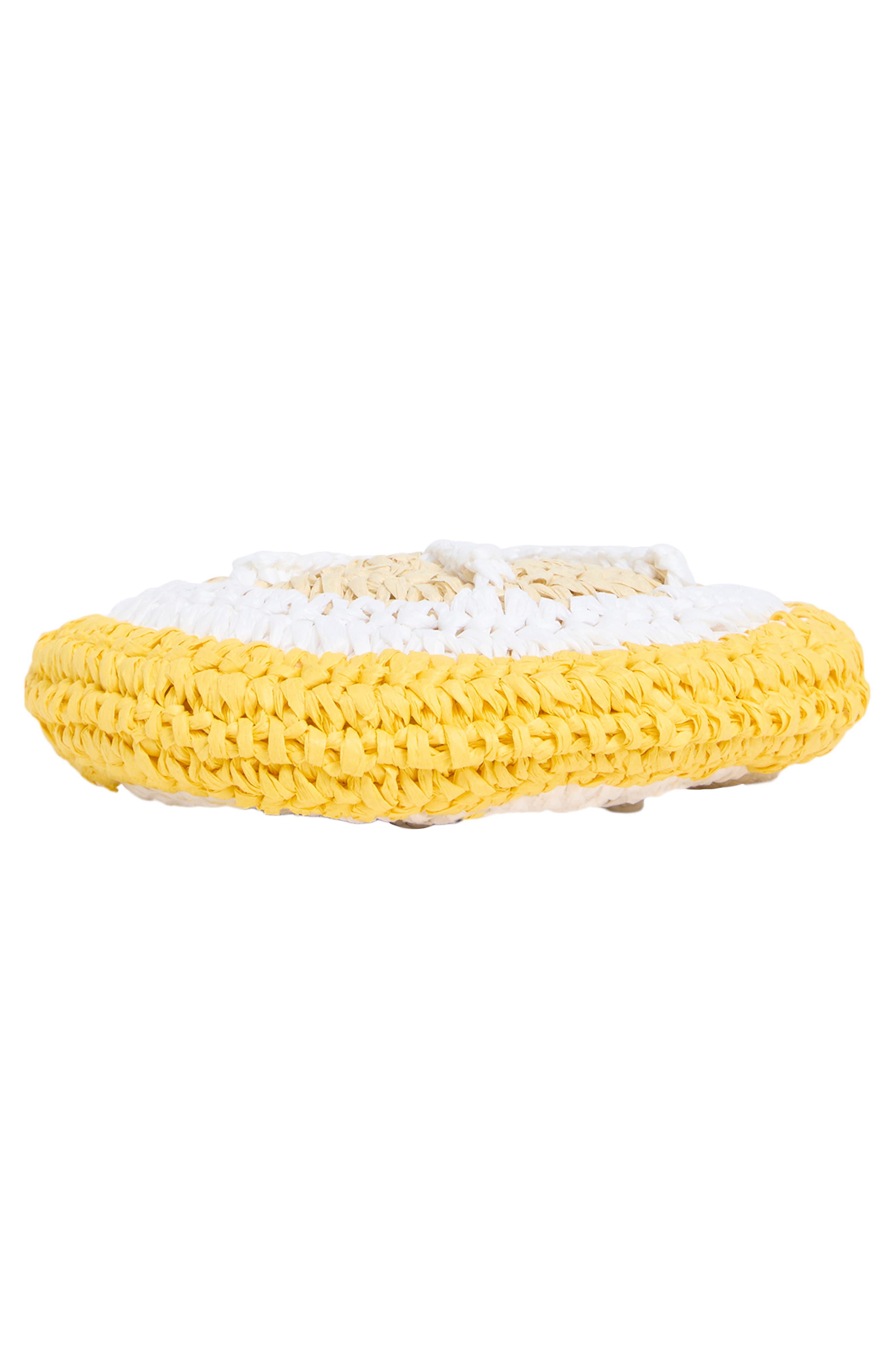 Kids' Lemon Crochet Straw Handbag, Alternate, color, YELLOW