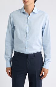 Canali Regular Fit Herringbone Shirt