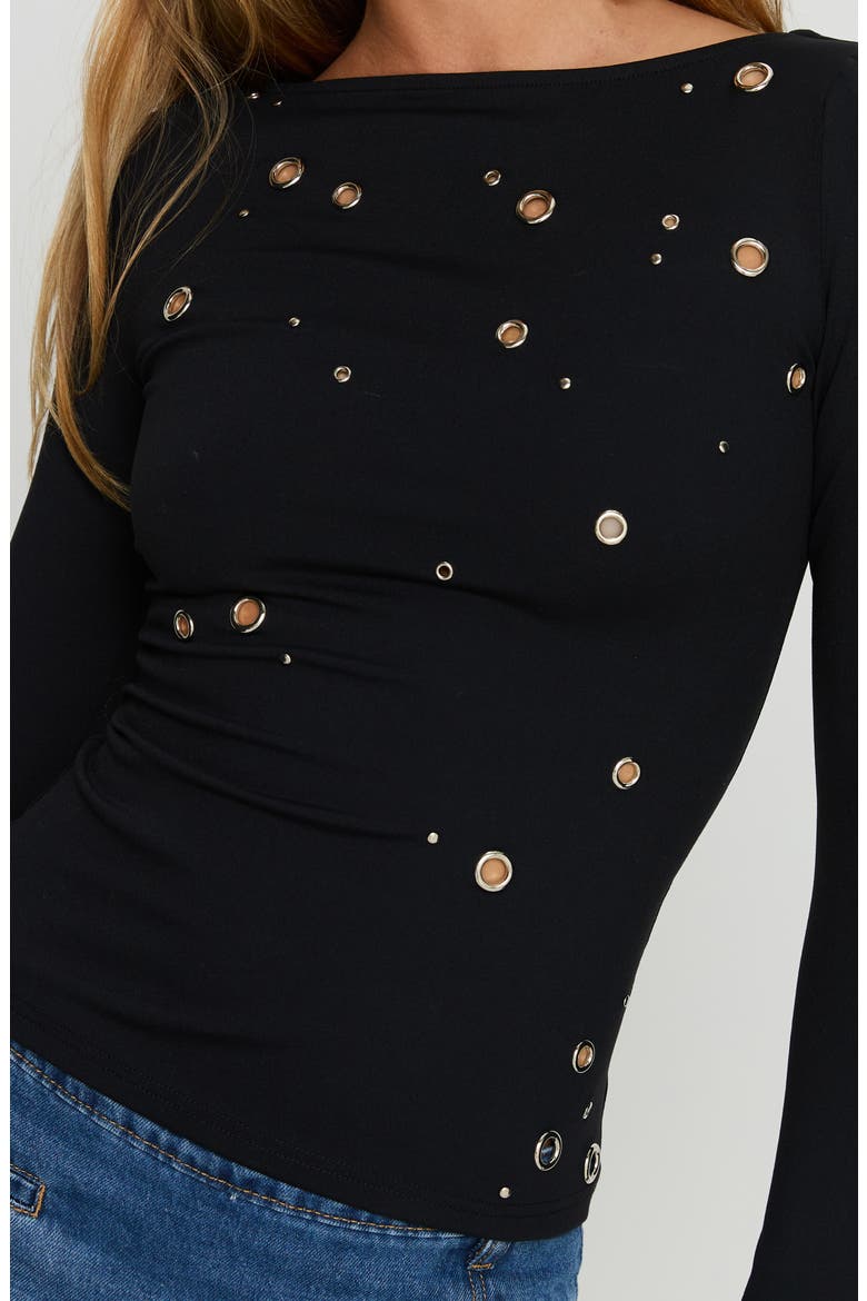 Ryka Eyelet Top, Alternate, color, BLACK