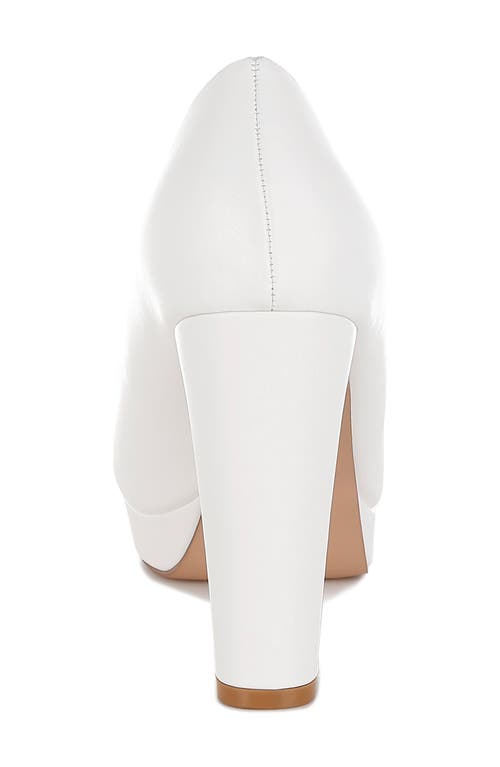 London Rag Damsor Platform Pump In White