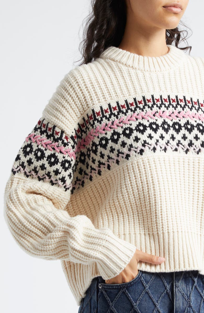 rag & bone Leigh Fair Isle Wool Sweater, Alternate, color, 