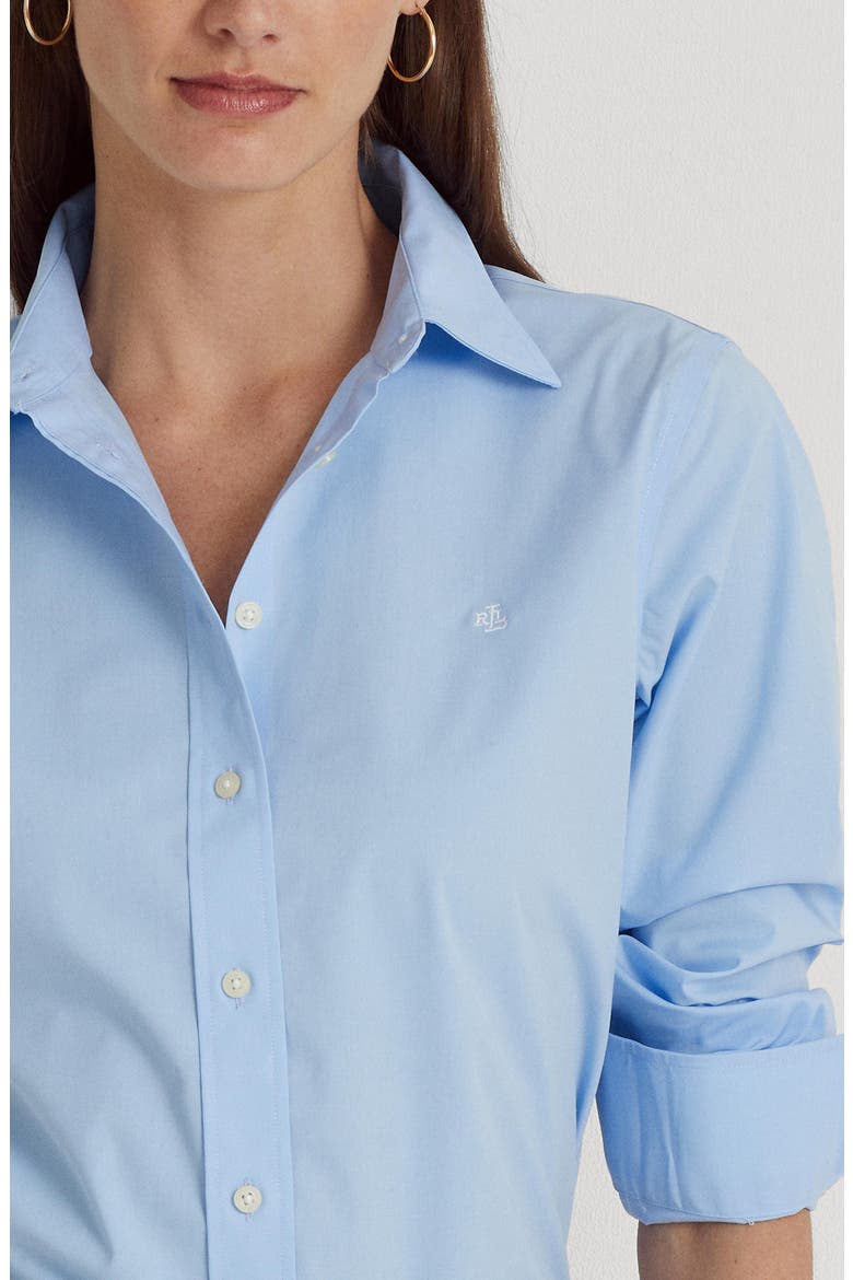 Easy Care Stretch Cotton Shirt, Alternate, color, BLUE