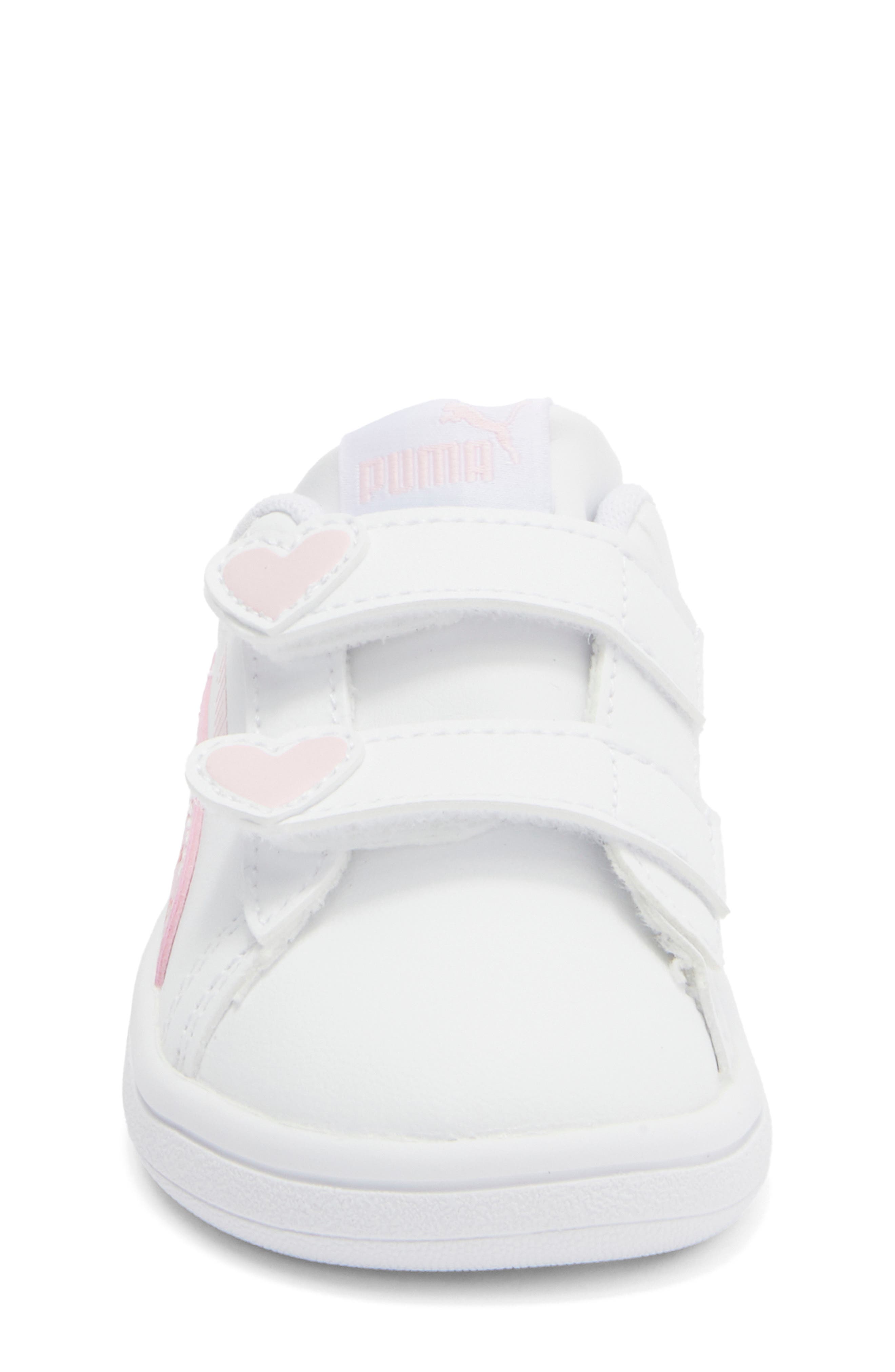 PUMA Kids' Smash 3.0 Hearty V Sneaker, Alternate, color, Puma White/ Pearl Pink