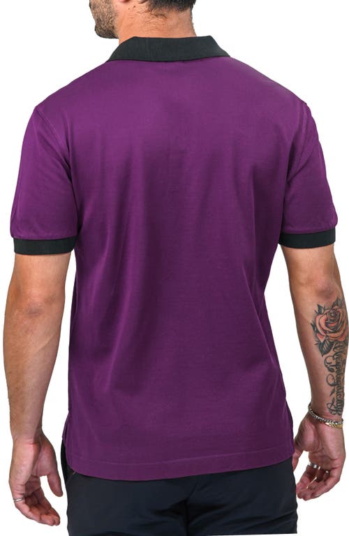 Maceoo Mozartspecktip Stretch Nylon Polo In Purple