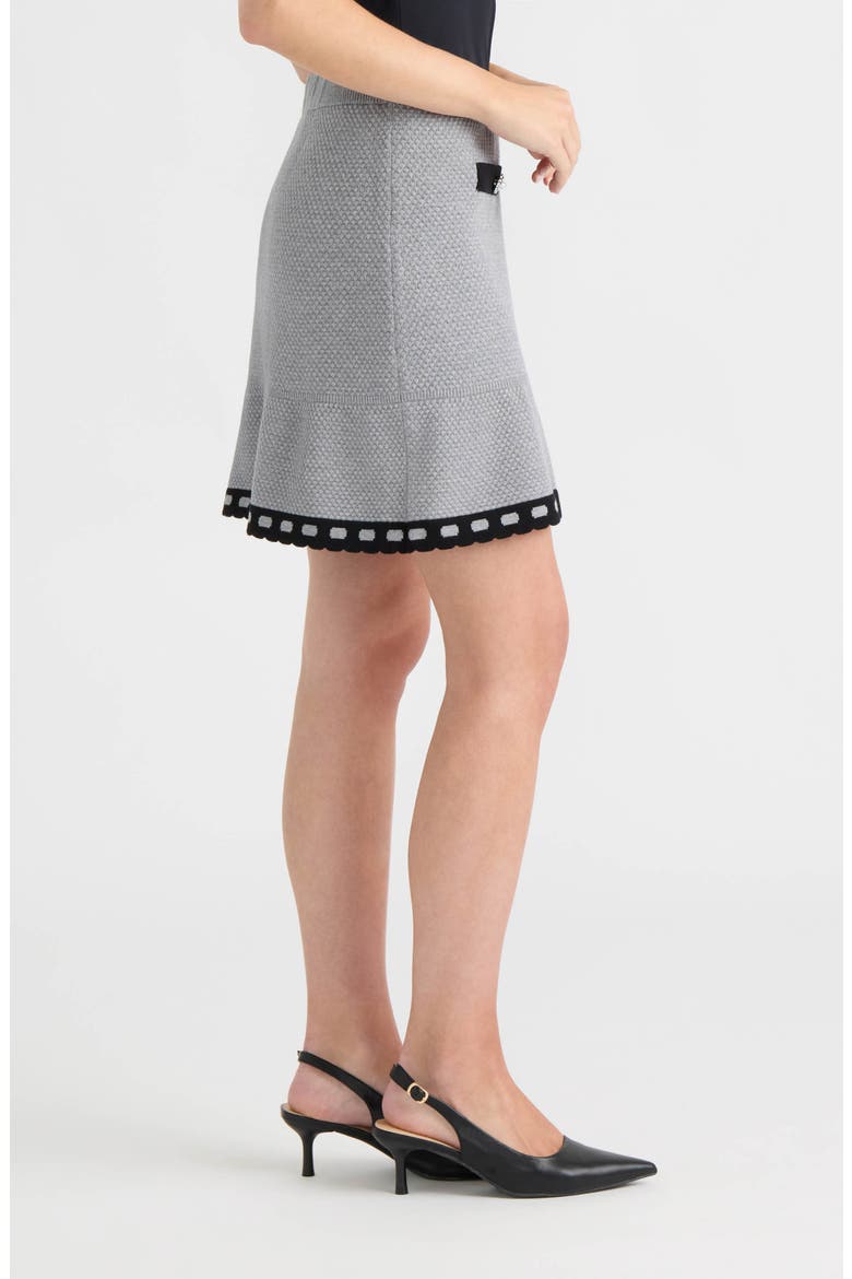 Contrast Trim Miniskirt, Alternate, color, LIGHT GREY MIX