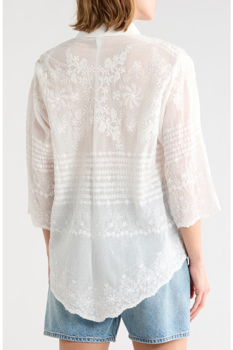 Embroidered Cotton Shirt, Alternate, color, WHITE