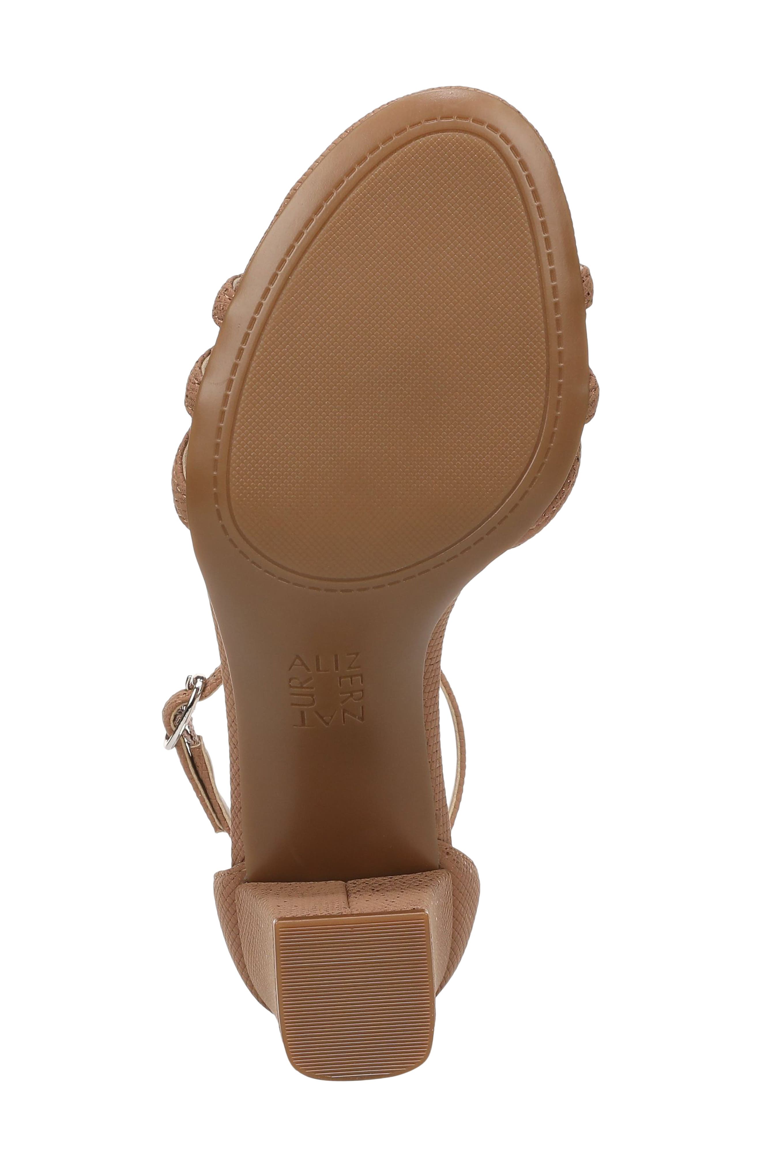 Naturalizer Heidi Ankle Strap Sandal, Alternate, color, Cafe Beige Textured Metallic