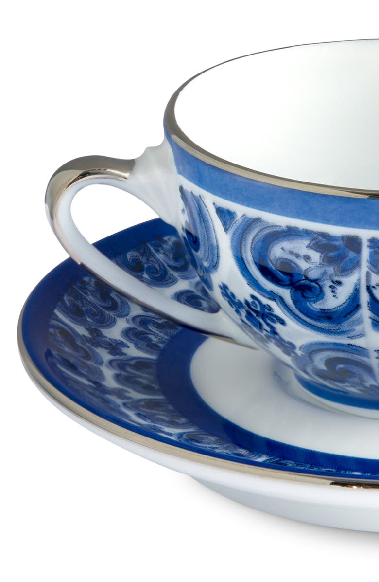 Dolce&Gabbana Blu Meditteraneo Fiore Piccolo Espresso Cup & Saucer Set, Alternate, color, 