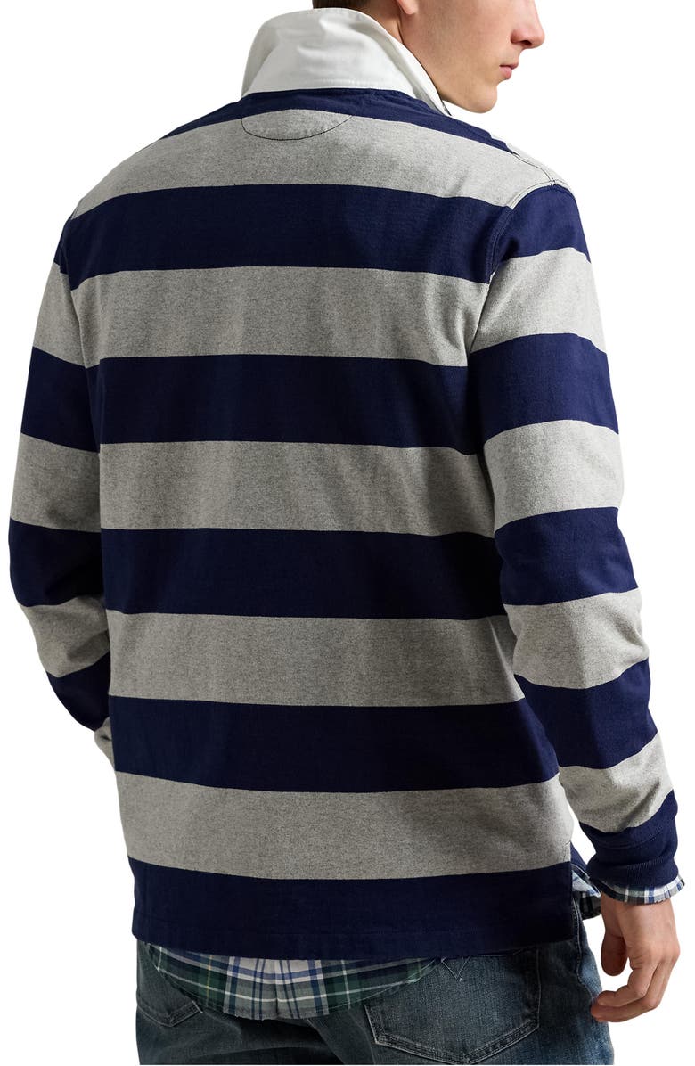 Polo Ralph Lauren The Iconic Rugby Shirt, Alternate, color, Newport Navy/Andover Heather