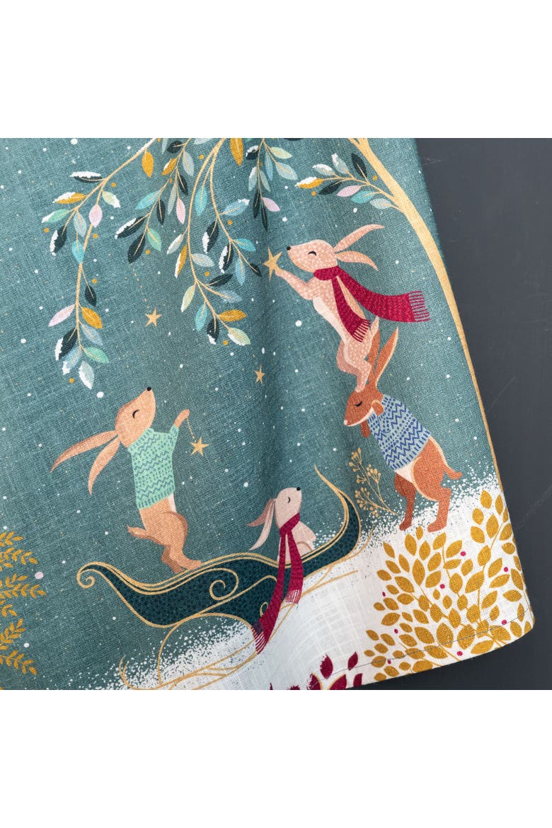 Deer Kitchen Dishtowel, Alternate, color, Green