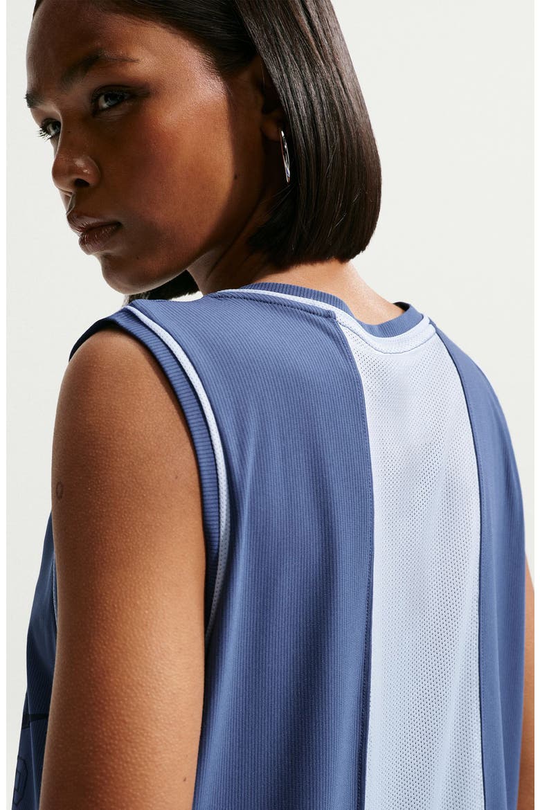 Mesh Stretch Cotton Basketball Jersey, Alternate, color, MYSTIC NAVY/ HYDROGEN BLUE