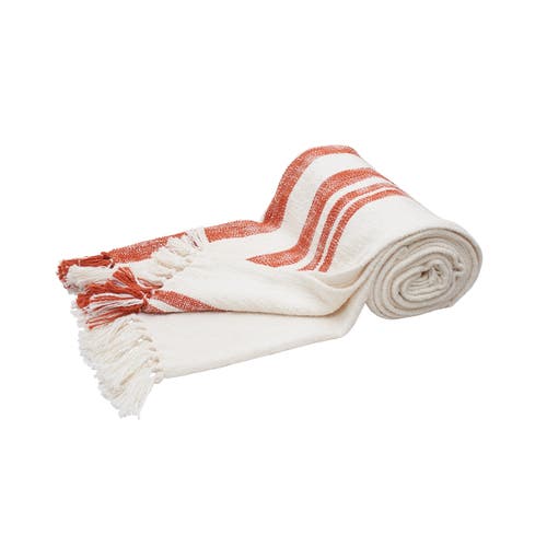 Carol & Frank 50" X 60" Morgan Tasseled Woven Throw In Orange