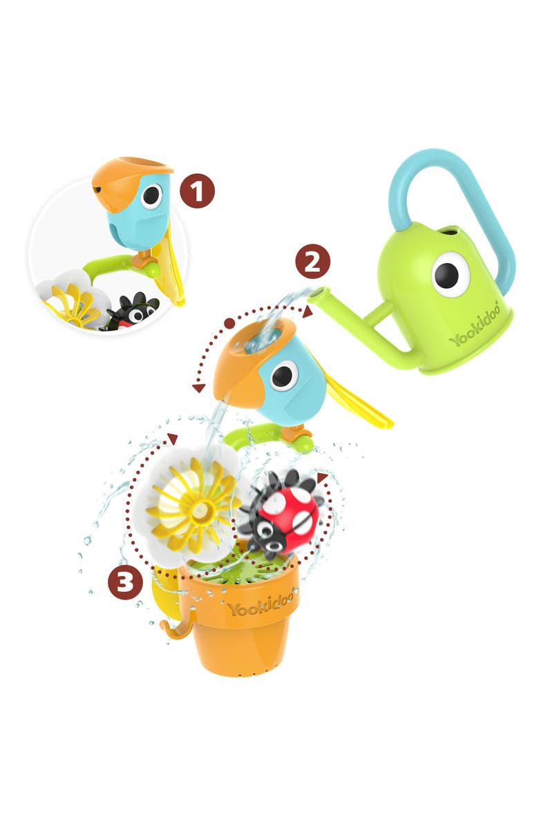 Yookidoo Pour & Spin Tipping Bird Bath Toy, Alternate, color, Multi