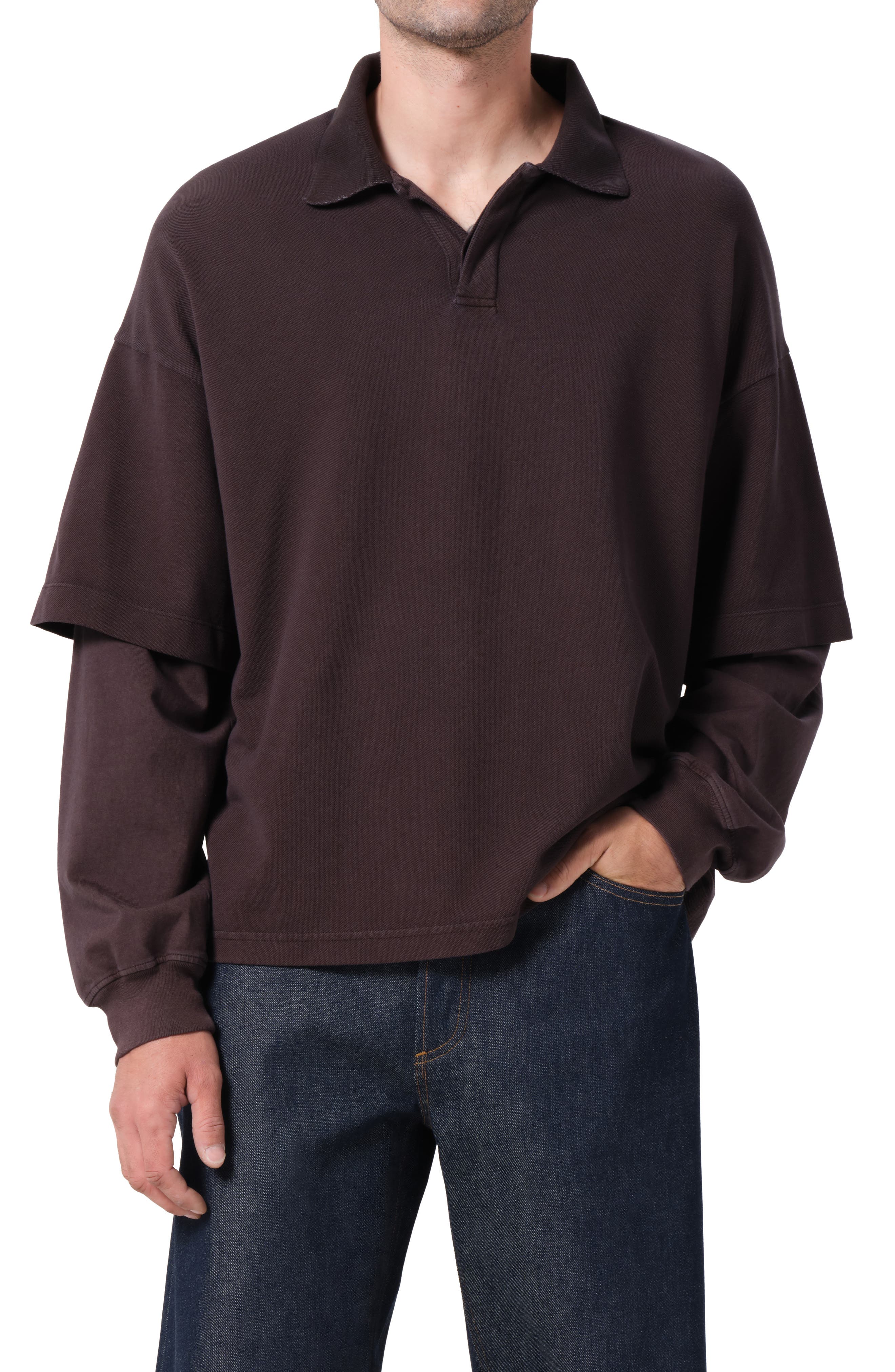 AGOLDE Curren Layered Piquè Polo