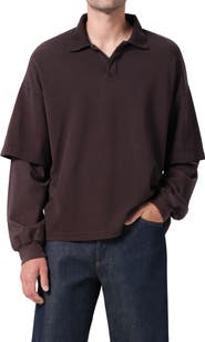 AGOLDE Curren Layered Piquè Polo