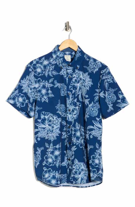 CONSTRUCT Slim Fit Floral Short Sleeve Stretch Button-Down Shirt