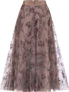 Maison Common Embroidered Tulle Skirt With Floral Yarn and Sequin Embroidery Vive La France
